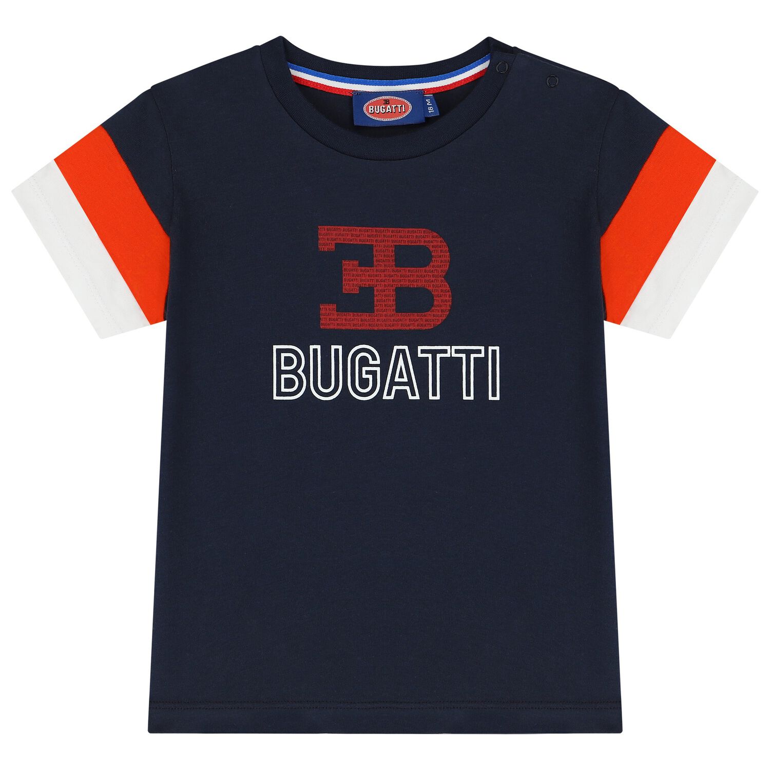 تيشيرت أولاد بالشعار باللون الكحلى, 1, hi-res