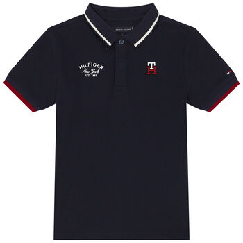 Boys Navy Blue Logo Polo Shirt