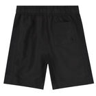 Boys Black Logo Swim Shorts, 1, hi-res