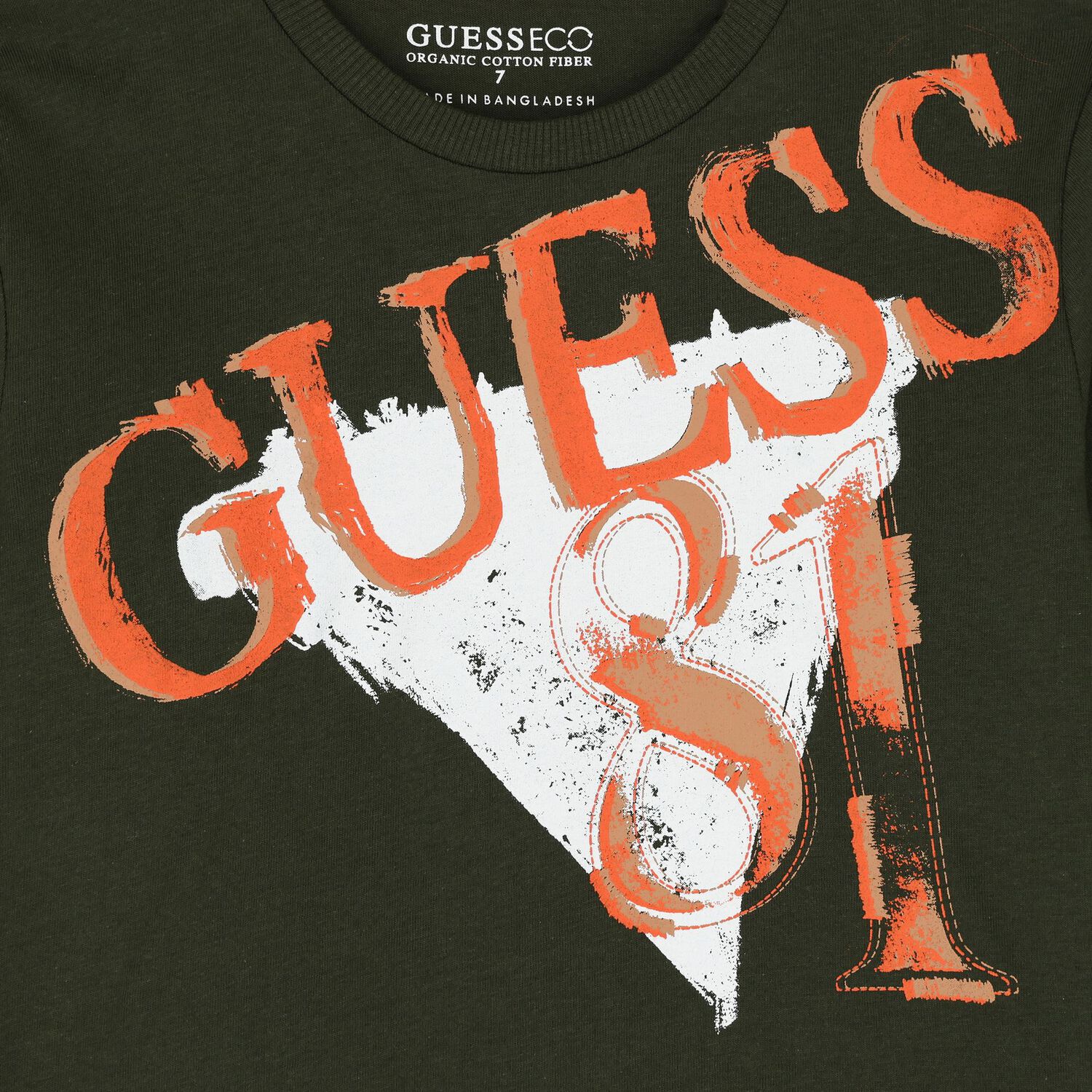 توب أولاد بأكمام بالشعار باللون الأخضر, 1, hi-res