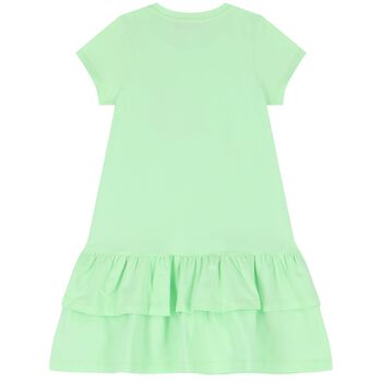 Girls Green Logo Bag Dress