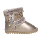 Younger Girls Gold Faux Leather Boots, 2, hi-res