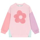 طقم ليجينز مزين بالزهور باللون الوردى والاخضر , 1, hi-res