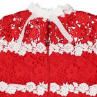 Girls Red & White Embroidered Floral Dress, 1, hi-res