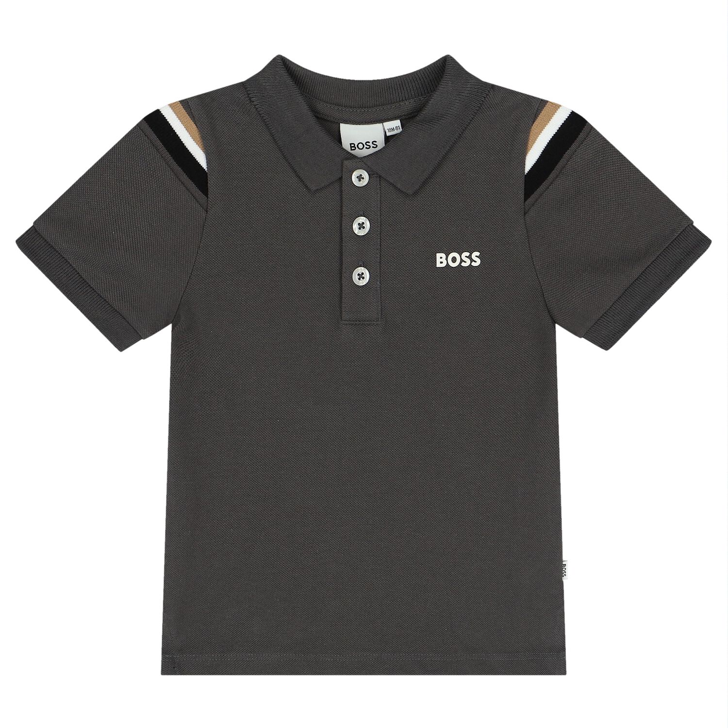 Younger Boys Grey Logo Polo Shirt, 1, hi-res image number null