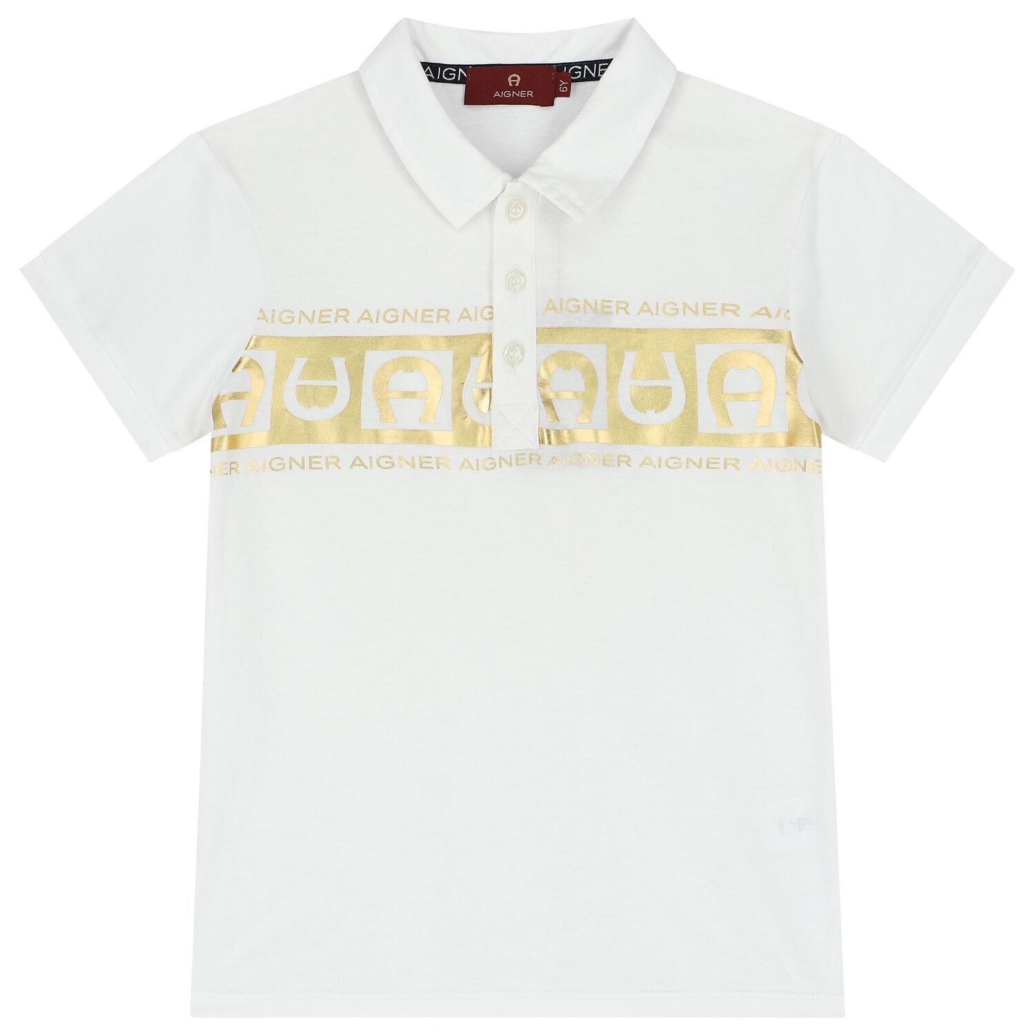 Boys White & Gold Polo Shirt, 1, hi-res image number null