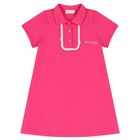 Girls Pink Logo Polo Dress, 1, hi-res