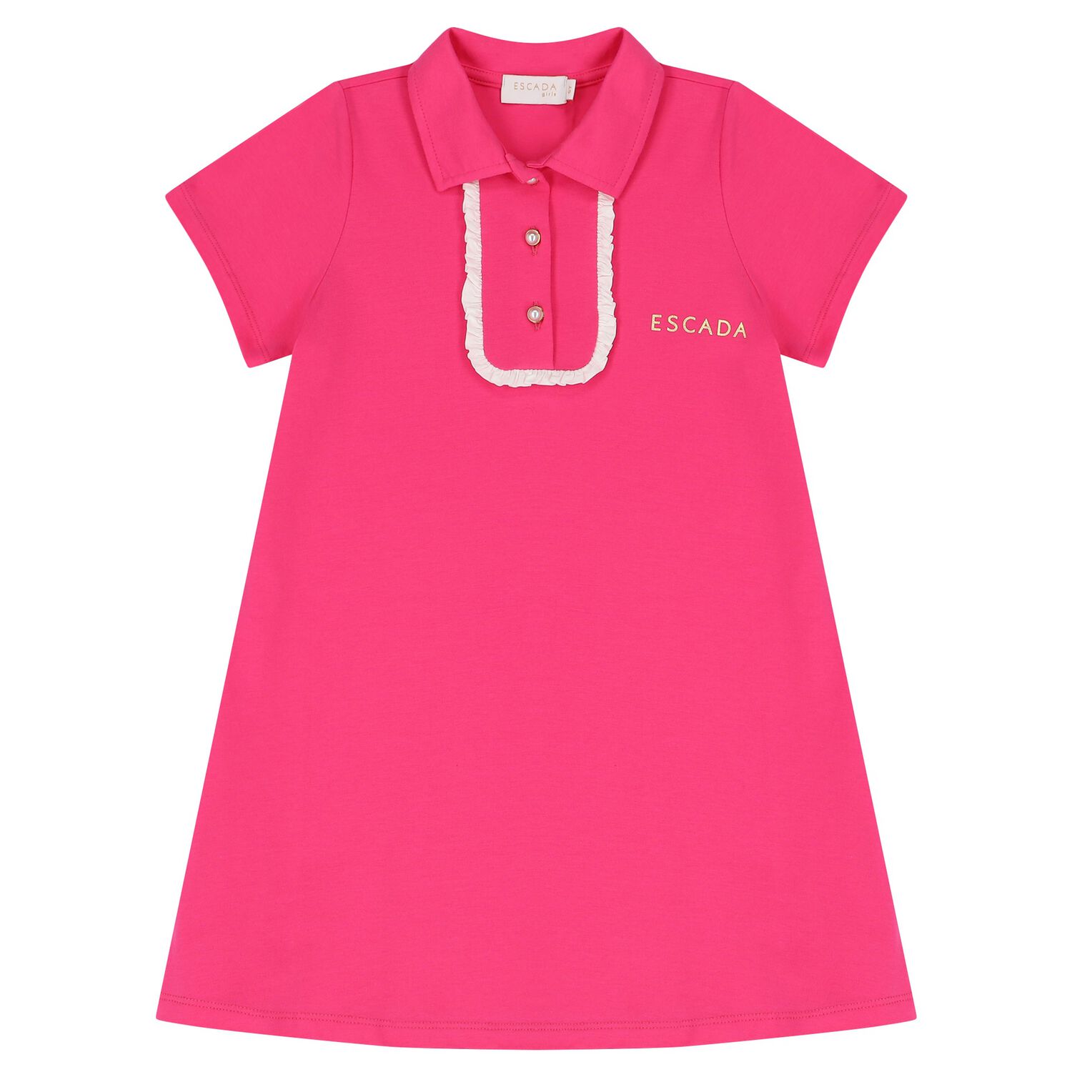 Girls Pink Logo Polo Dress, 1, hi-res