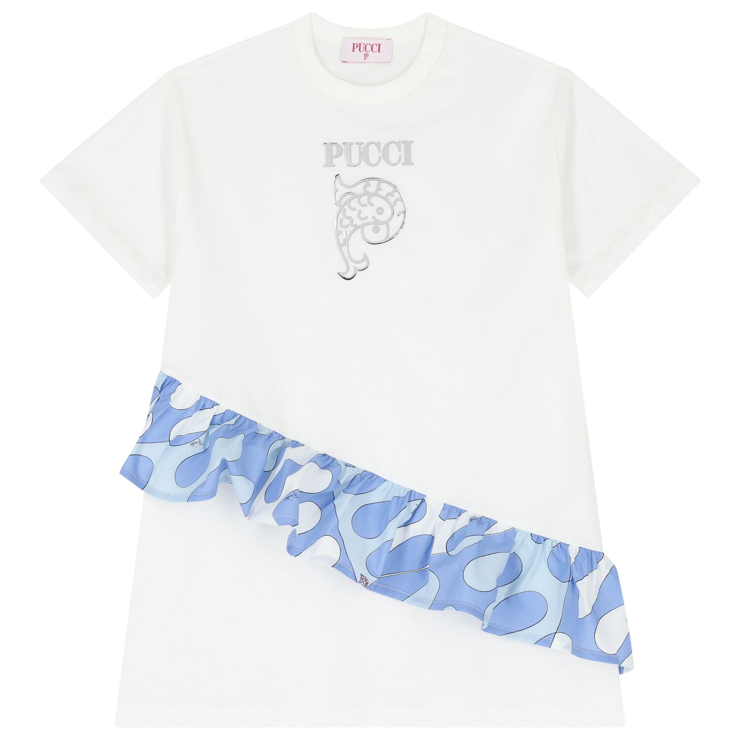 فستان بنات باللون الأبيض و الأزرق, 1, hi-res image number null