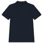 Boys Navy Blue Logo Polo Shirt, 2, hi-res