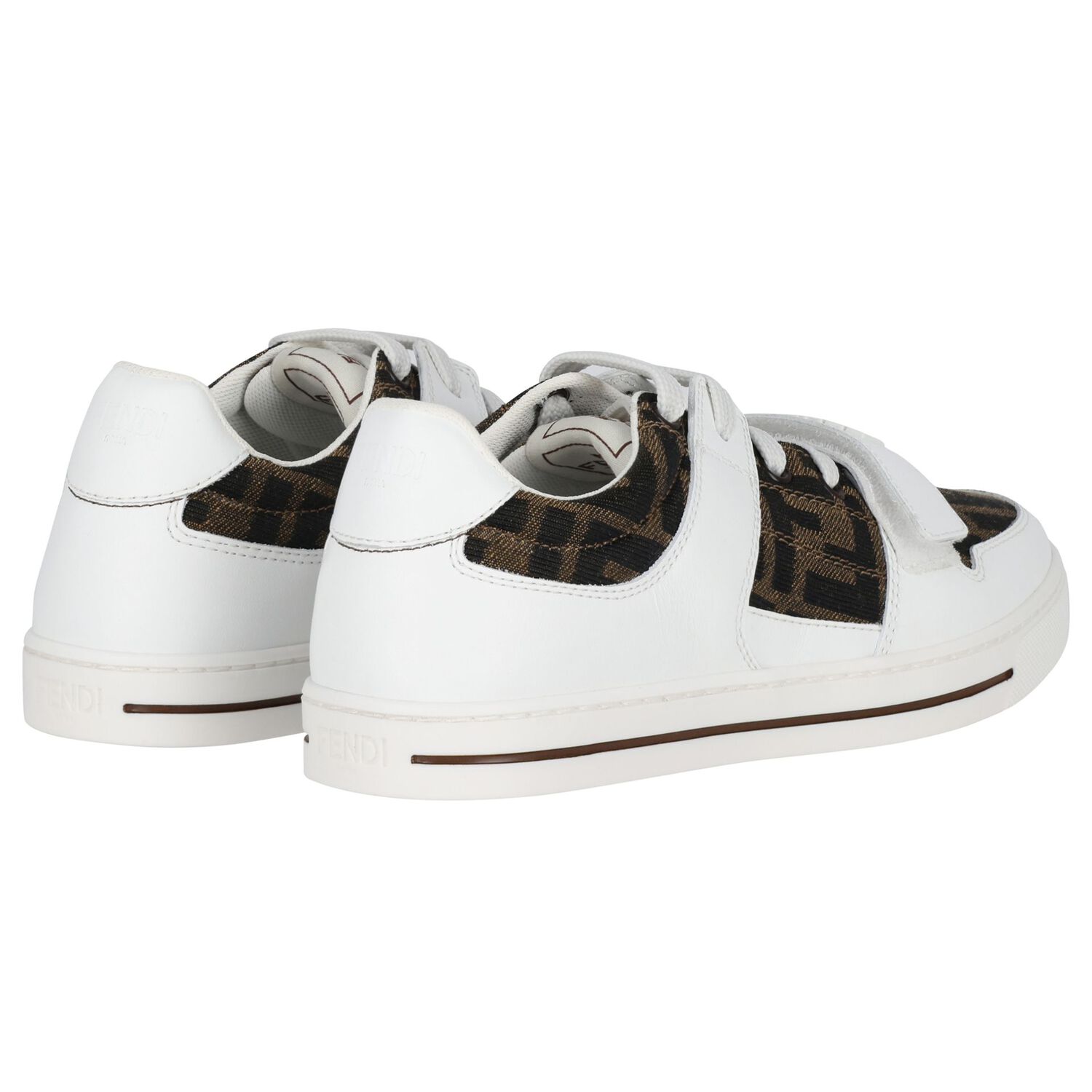 White FF Leather Trainers, 1, hi-res image number null