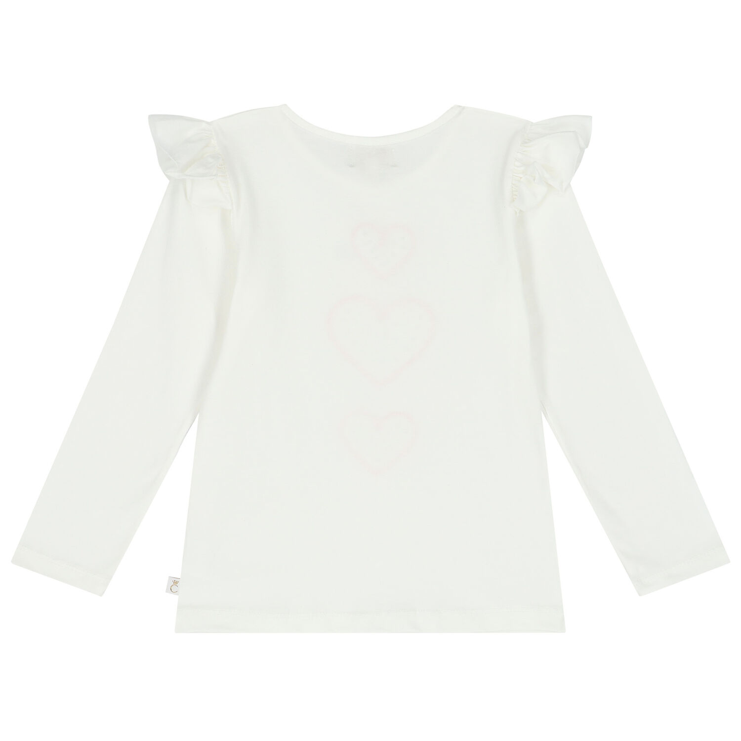 طقم تنورة طبعة قلب بنات باللون العاجى والوردى, 1, hi-res