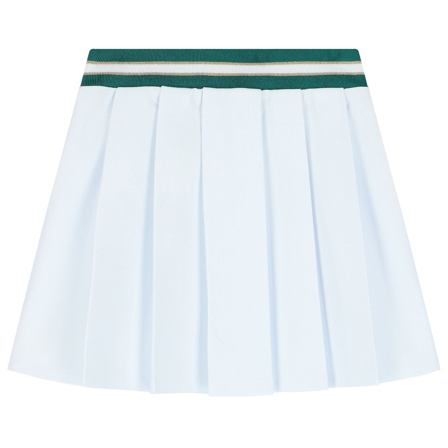 Girls White Logo Pleated Skirt, 1, hi-res image number null