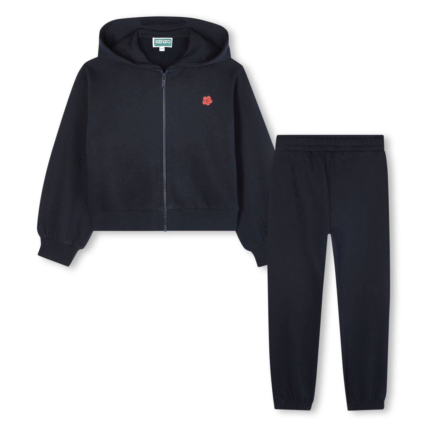 بدله رياضيه للبنات بطبعه زهور باللون الكحلى , 1, hi-res