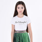 Girls White Logo T-Shirt, 1, hi-res