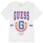 تيشيرت اولاد بالشعار باللون الابيض , 1, hi-res