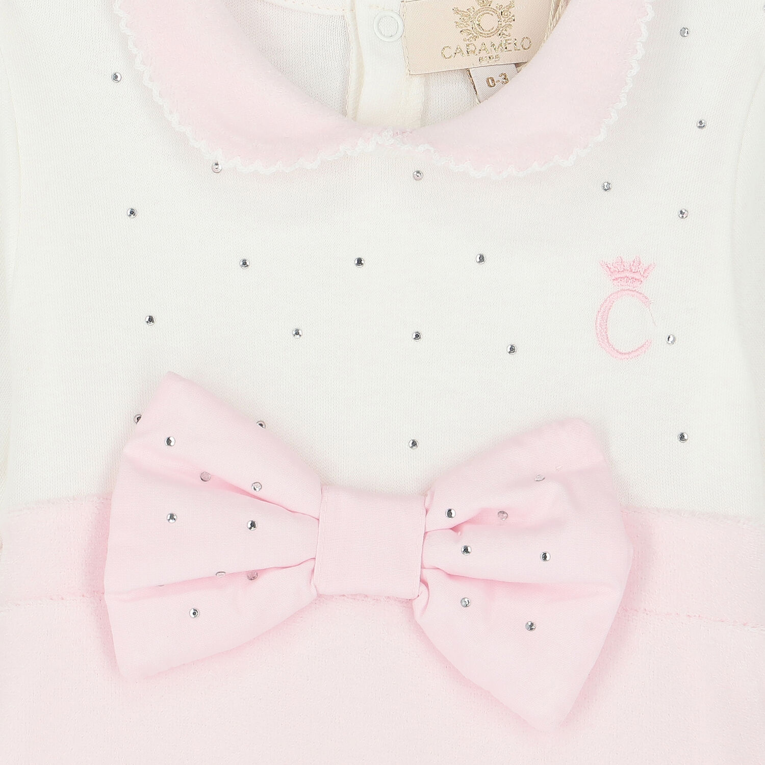 افرول مطرز باللون الوردى والعاجى للبنات, 1, hi-res