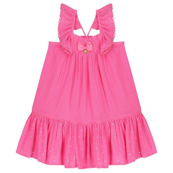 Girls Pink Bow Dress