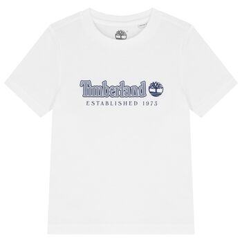 تيشيرت أبيض بشعار للأولاد