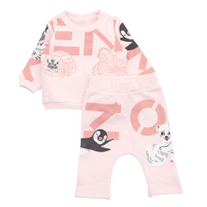 Baby Girls Pink Logo Trousers Set