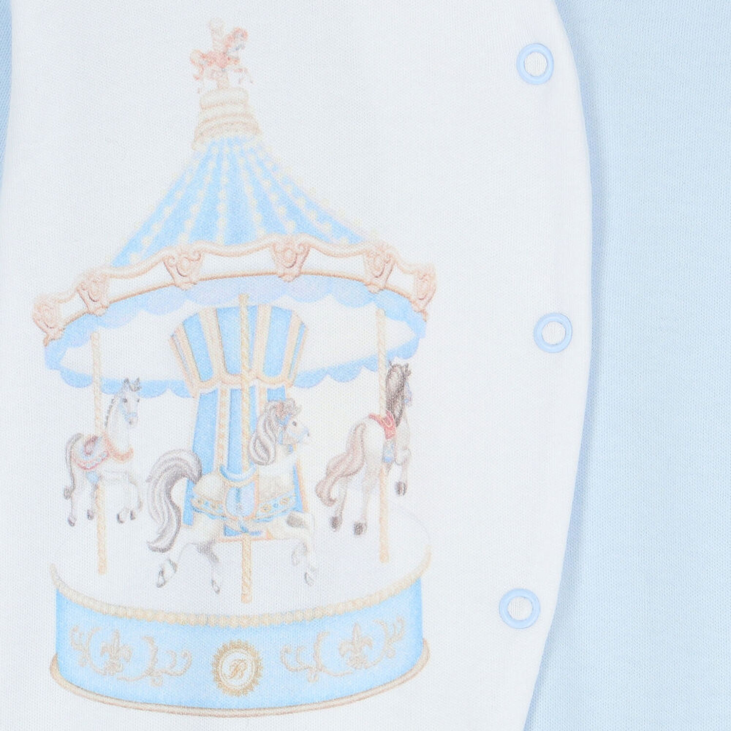 Baby Boys White & Blue Carousel Babygrow, 2, hi-res image number null