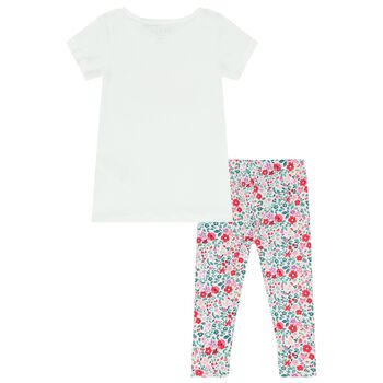 Baby Girls White Floral Leggings Set