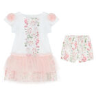 Baby Girls White Floral Dress Set, 1, hi-res