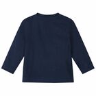 Younger Boys Navy Astronaut Long Sleeve Top, 2, hi-res