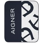 بطانية أولاد بالشعار باللون الأبيض و الكحلى, 3, hi-res