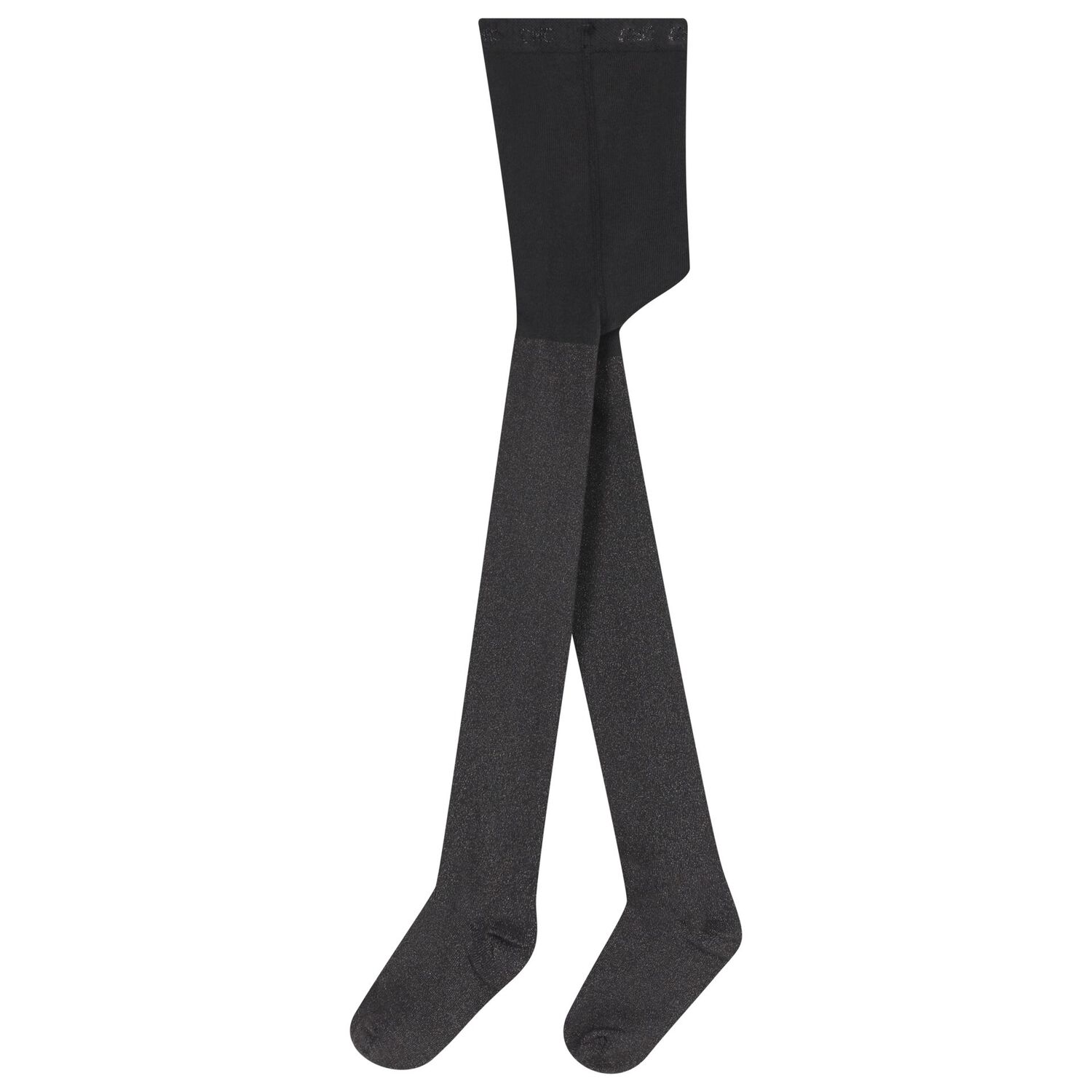 Girls Black Glittery Tights, 1, hi-res