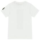 طقم شورت باللون أبيض وبيج للأولاد بشعار, 1, hi-res