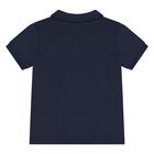 Younger Boys Navy Blue Logo Polo Shirt, 2, hi-res
