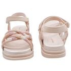 Girls Beige Logo Sandals , 1, hi-res