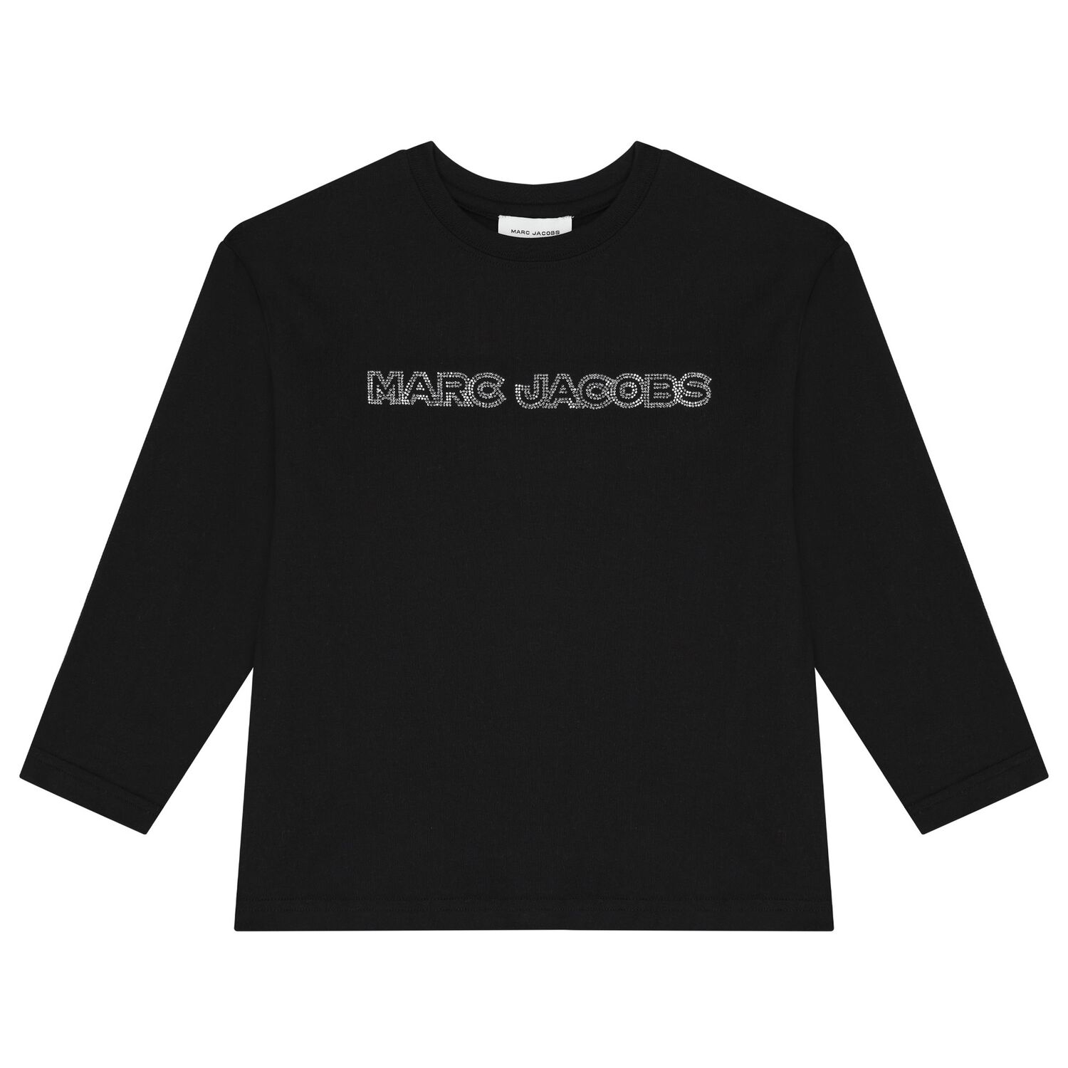 توب بنات بأكمام بالشعار باللون الأسود , 1, hi-res image number null