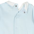 Baby Boys Blue & Ivory Flower Babygrows ( 2-Pack ), 1, hi-res