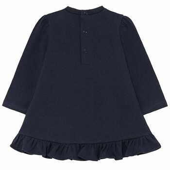 Younger Girls Navy Blue Long Sleeve Dress