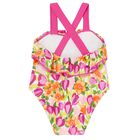 Younger Girls Green & Pink Floral Swimsuit, 1, hi-res