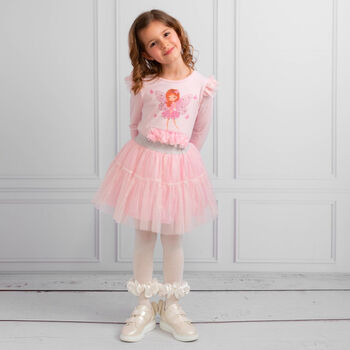 Girls Pink Fairy Tulle Skirt Set