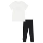 Boys White & Black Joggers Set, 1, hi-res
