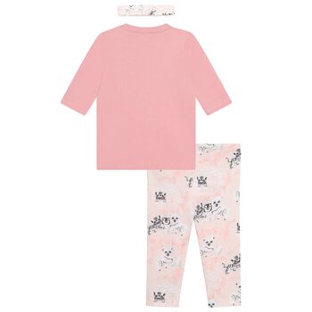 Baby Girls Pink Logo Leggings Set