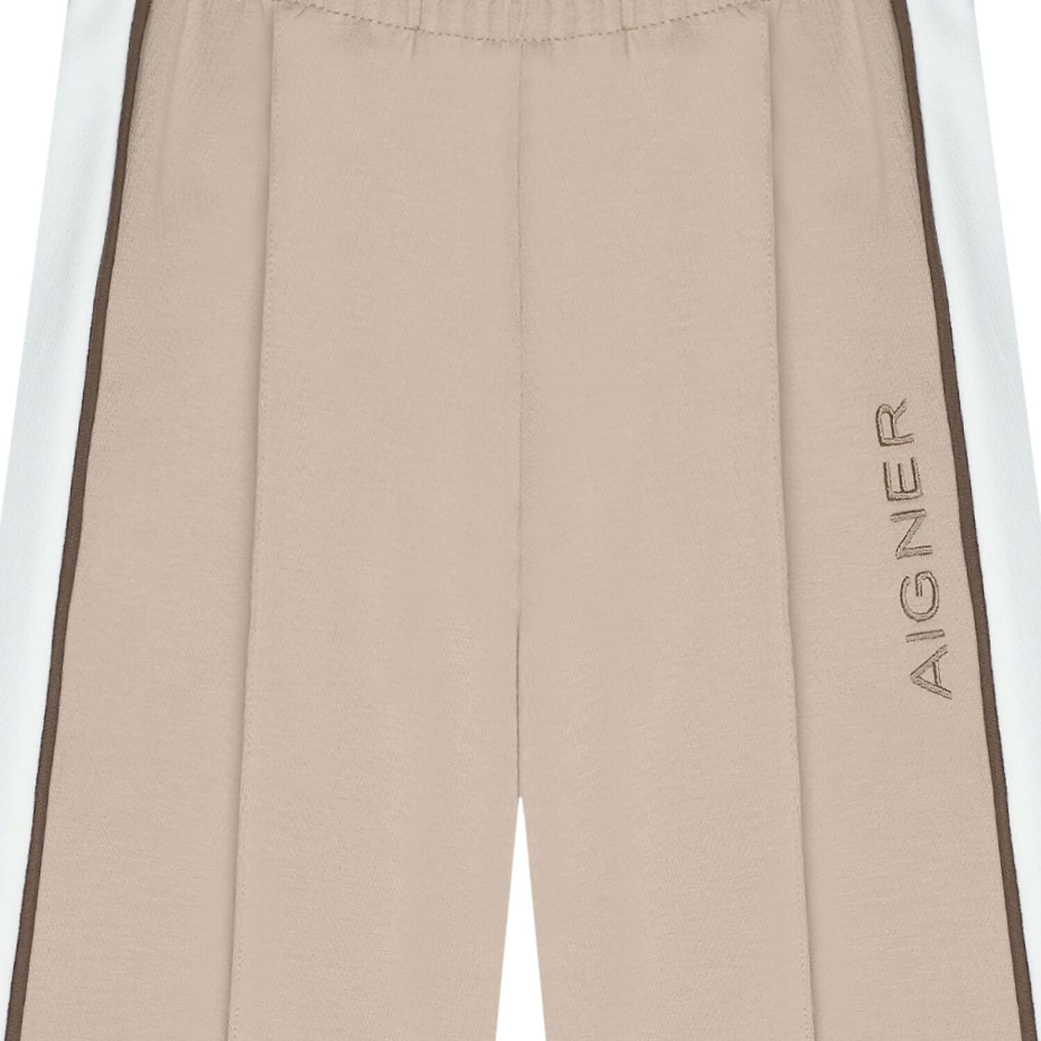 Girls Beige & Ivory Logo Trousers, 1, hi-res