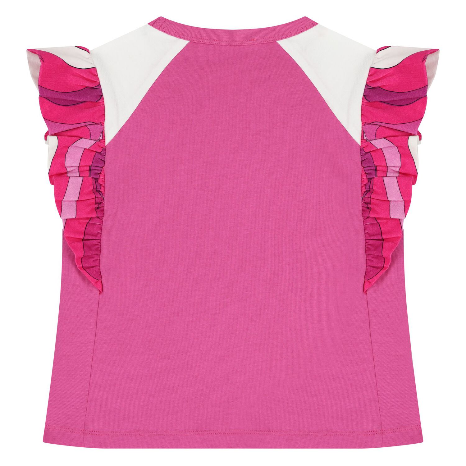 Girls Pink Logo Ruffled T-Shirt, 1, hi-res