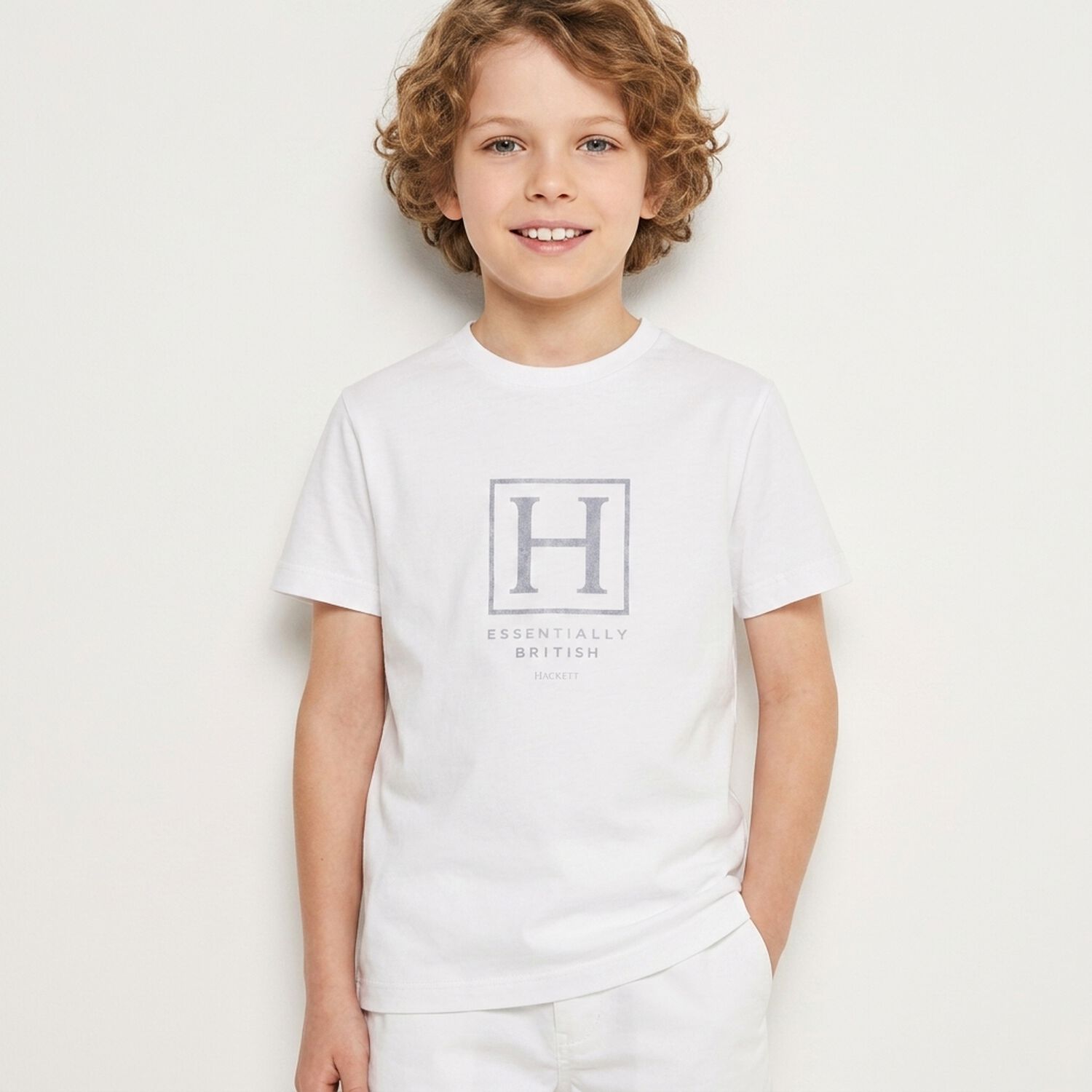 Boys White Logo T-Shirt, 1, hi-res