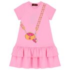 Girls Pink Logo Bag Dress, 2, hi-res