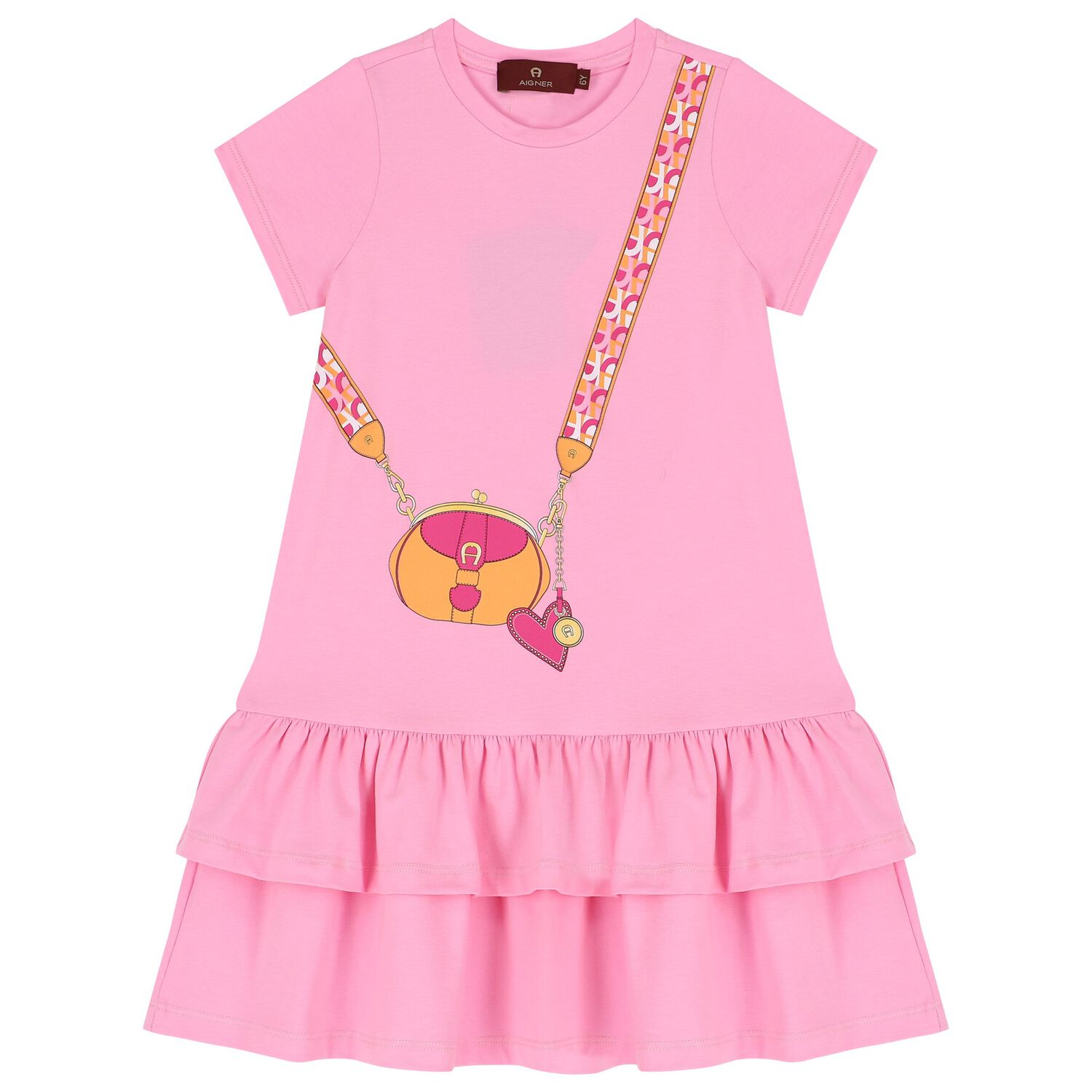 Girls Pink Logo Bag Dress, 2, hi-res image number null