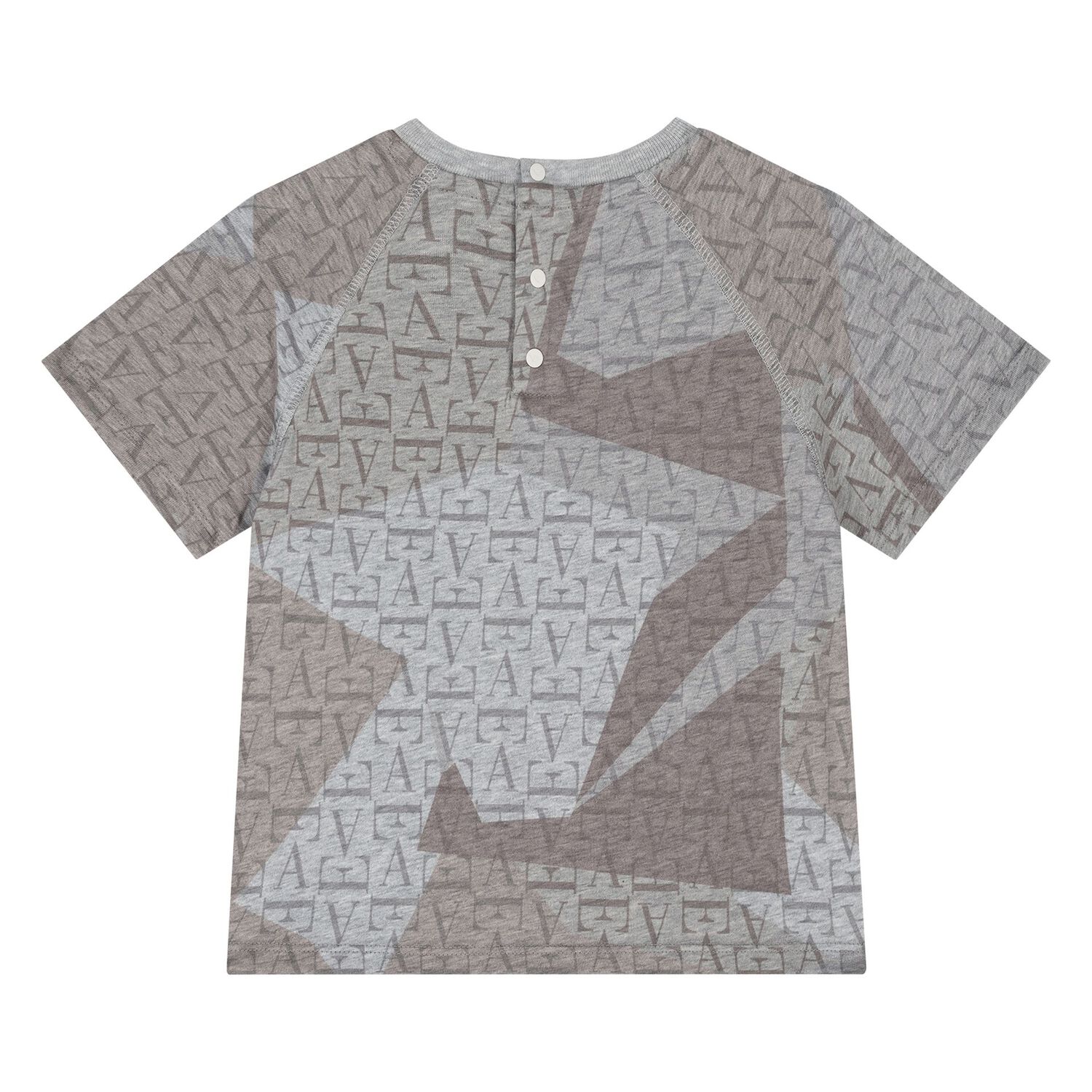 Younger Boys Grey & Beige Logo T-Shirt, 2, hi-res