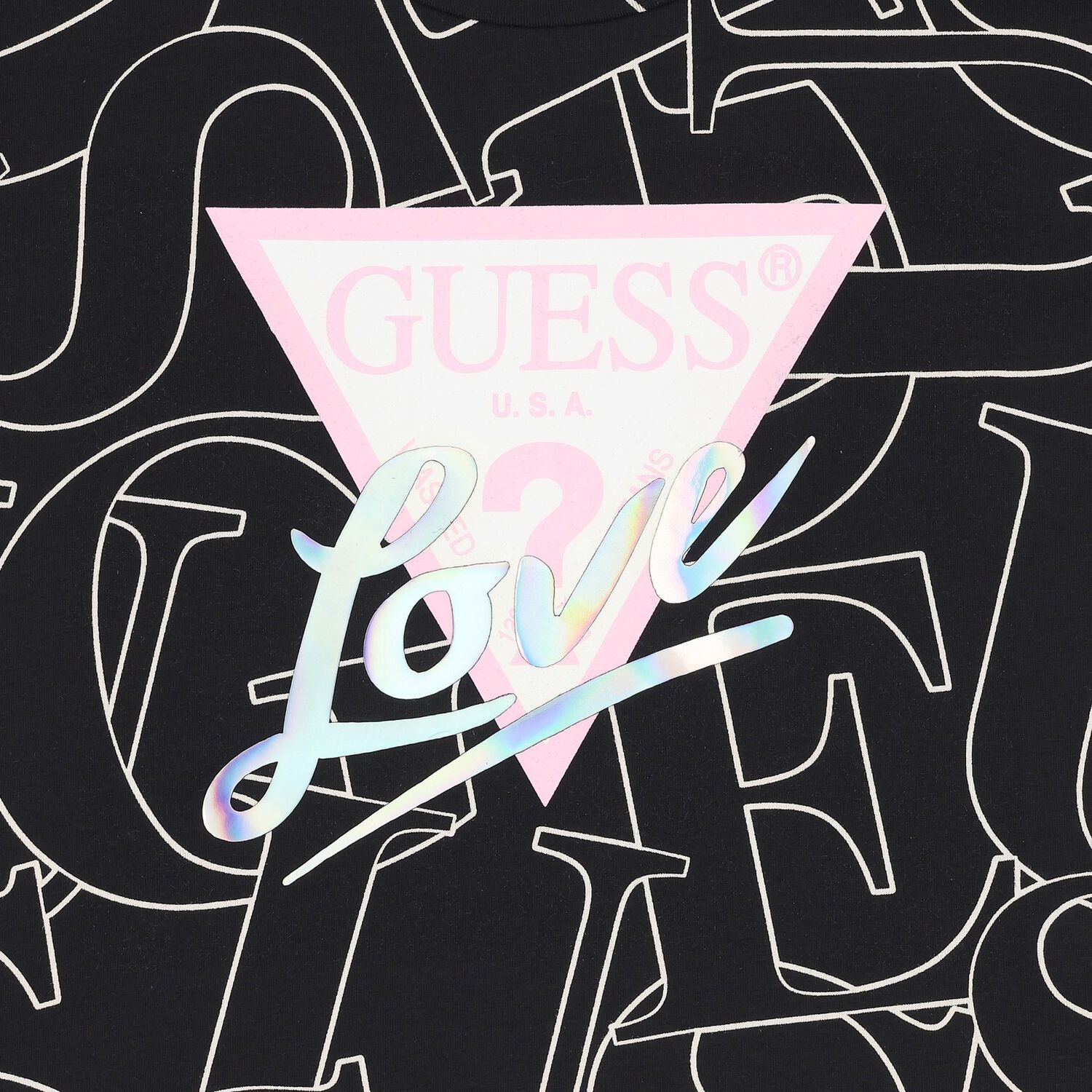 Girls Black Logo T-Shirt, 3, hi-res