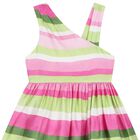 Girls Multi-Coloured Striped Dress, 2, hi-res