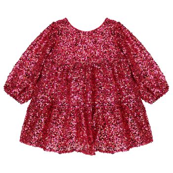Girls Red Sequin Tulle Dress