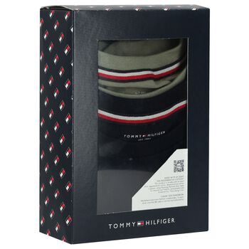 تيشيرت أولاد بالشعار باللون الأخضر و الكحلي ( قطعتين )